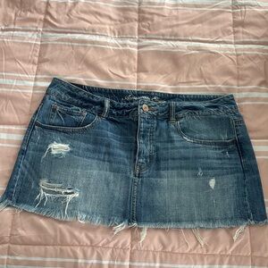 American Eagle Outfitters Distressed Denim Mini Skirt